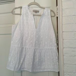 Loft, eyelet peplum top